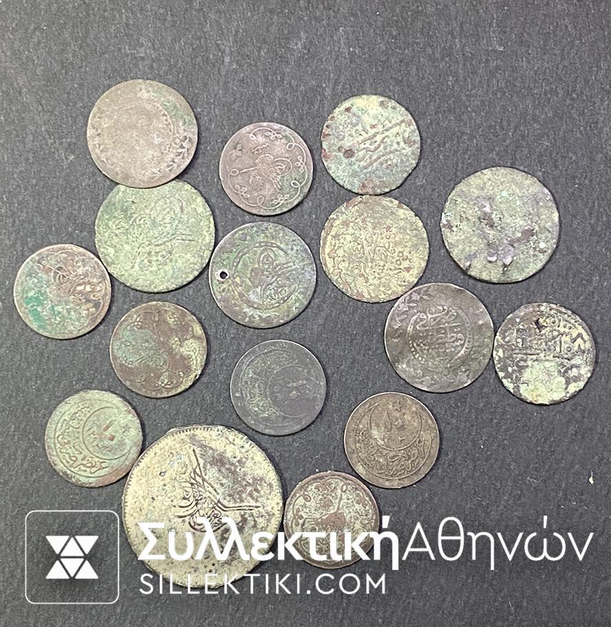 TURKEY Lot of 15 old coins